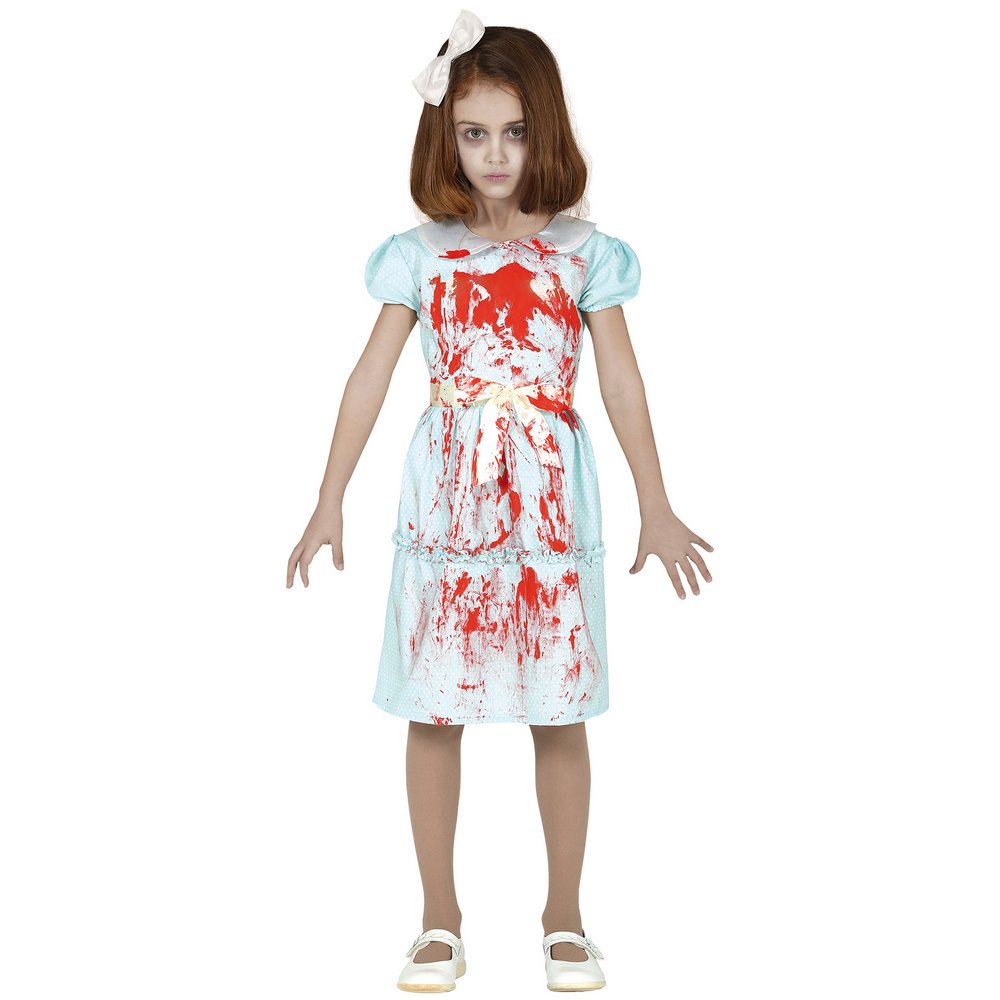 Világoskék Véres Szellem Lány Jelmez Halloweenre