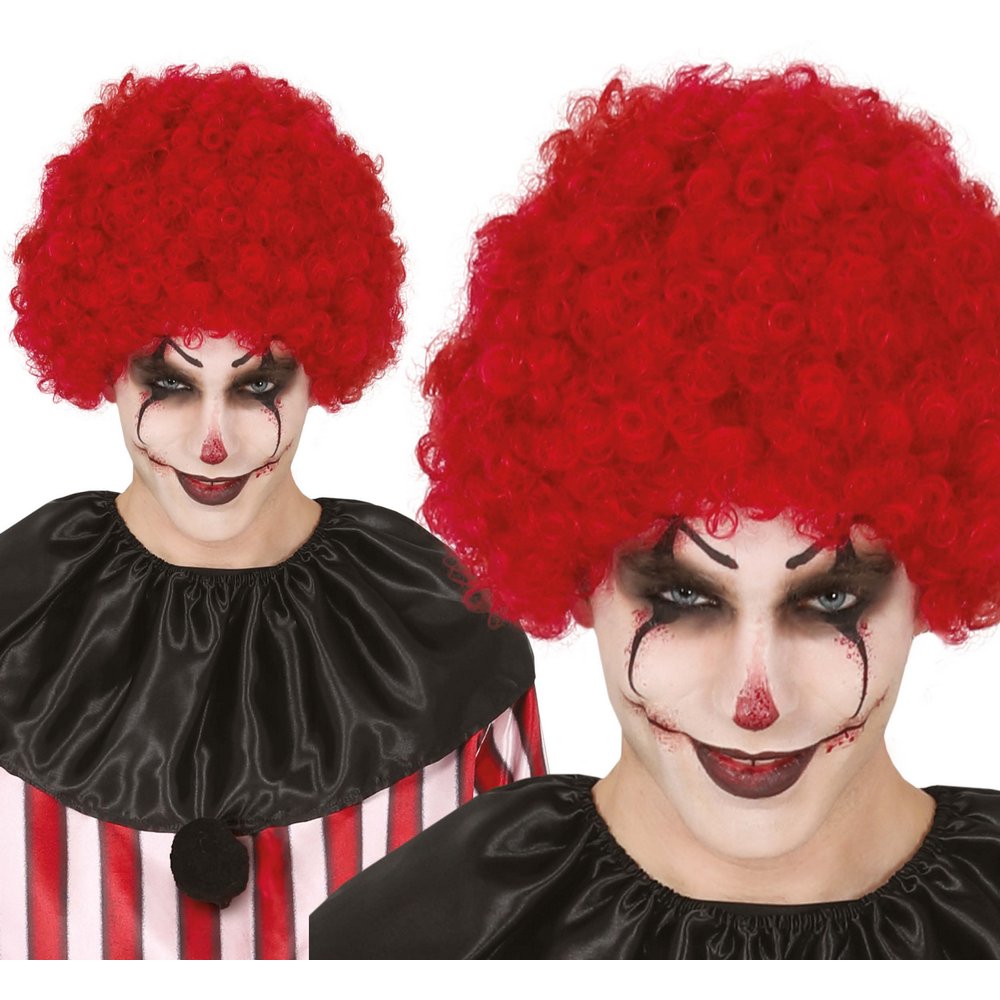 Vörös Göndör Bohóc Paróka Nőknek Halloweenre