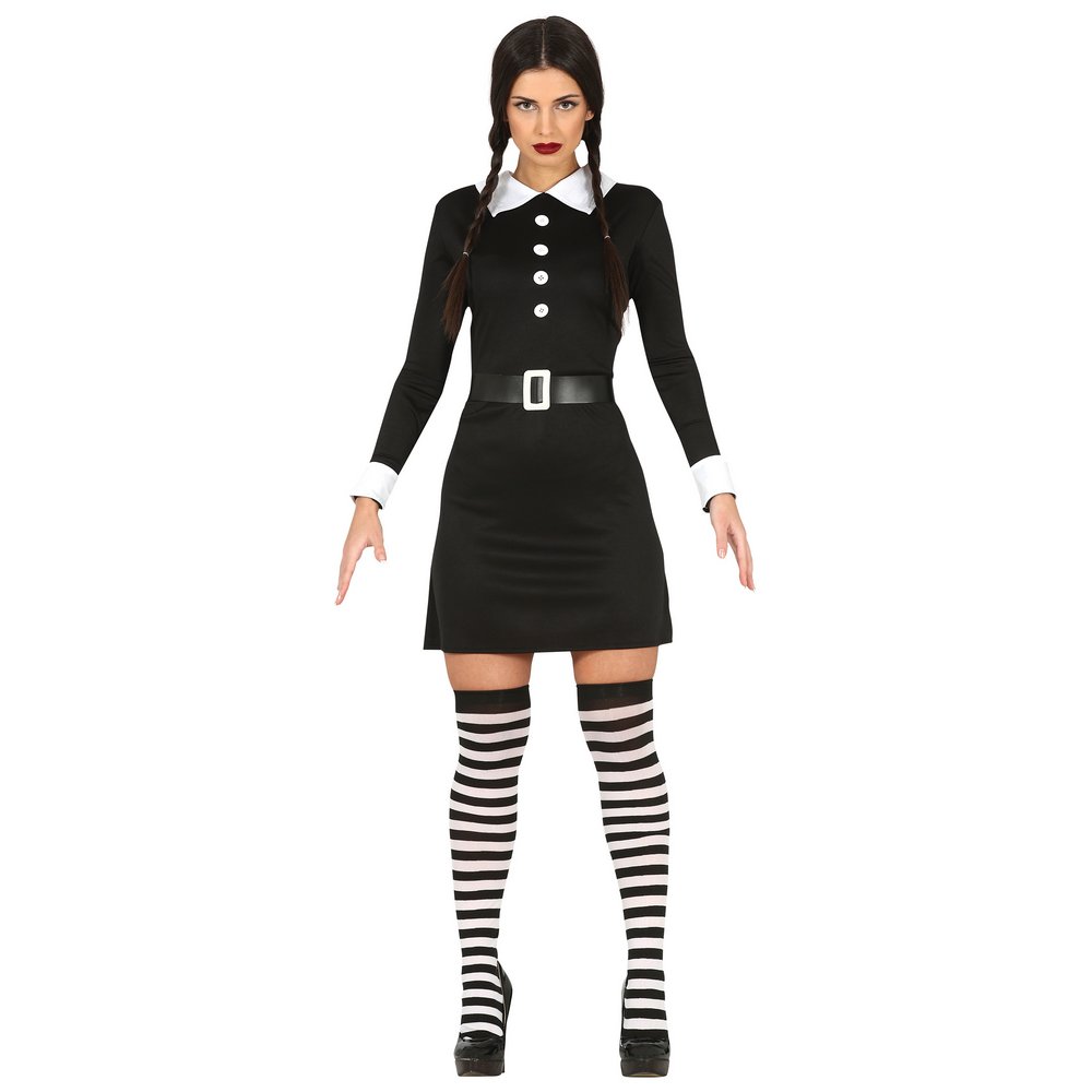 Wednesday Addams Női Jelmez Halloweenre, S (36-38), Fekete