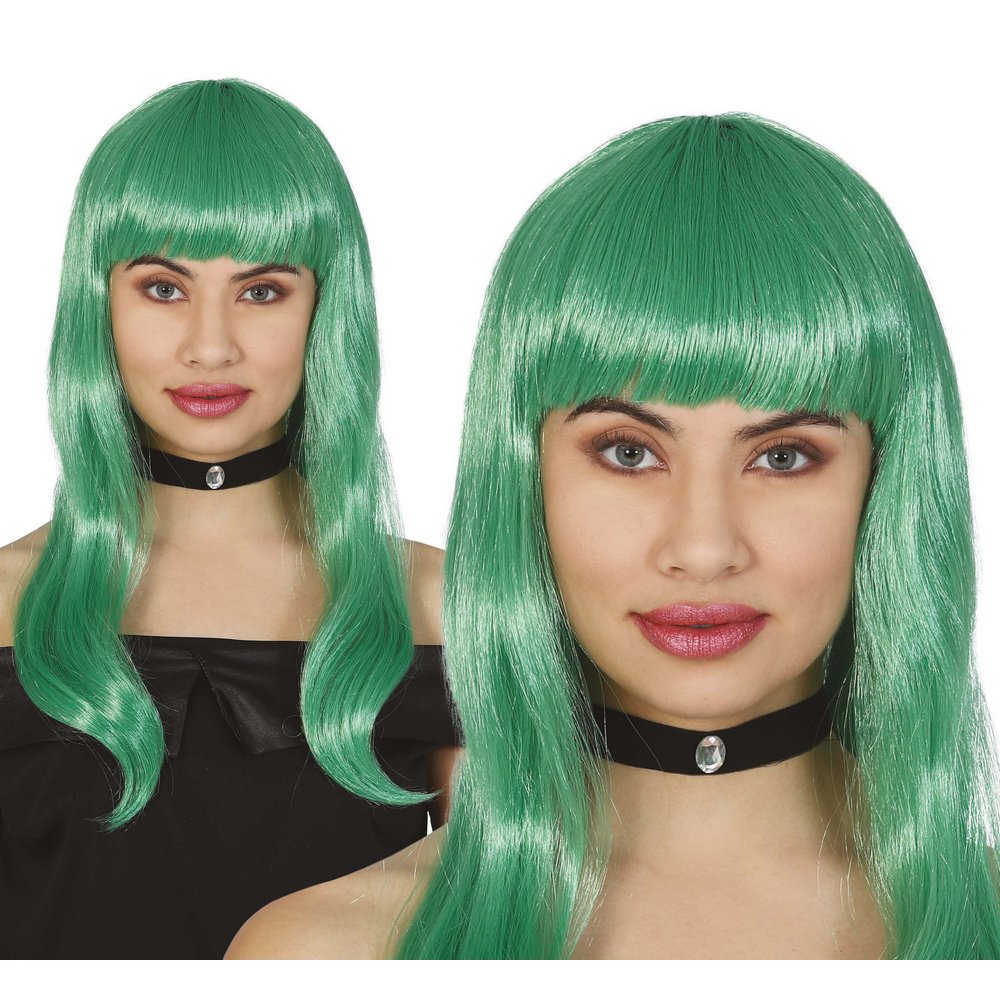Zöld Vörös Bob Paróka Női Ördög Jelmezhez Halloweenre