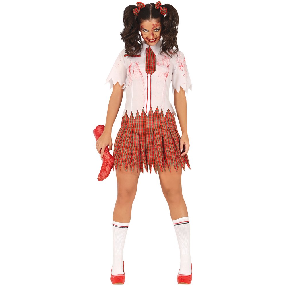 Véres Zombi Iskoláslány Női Jelmez Halloweenre