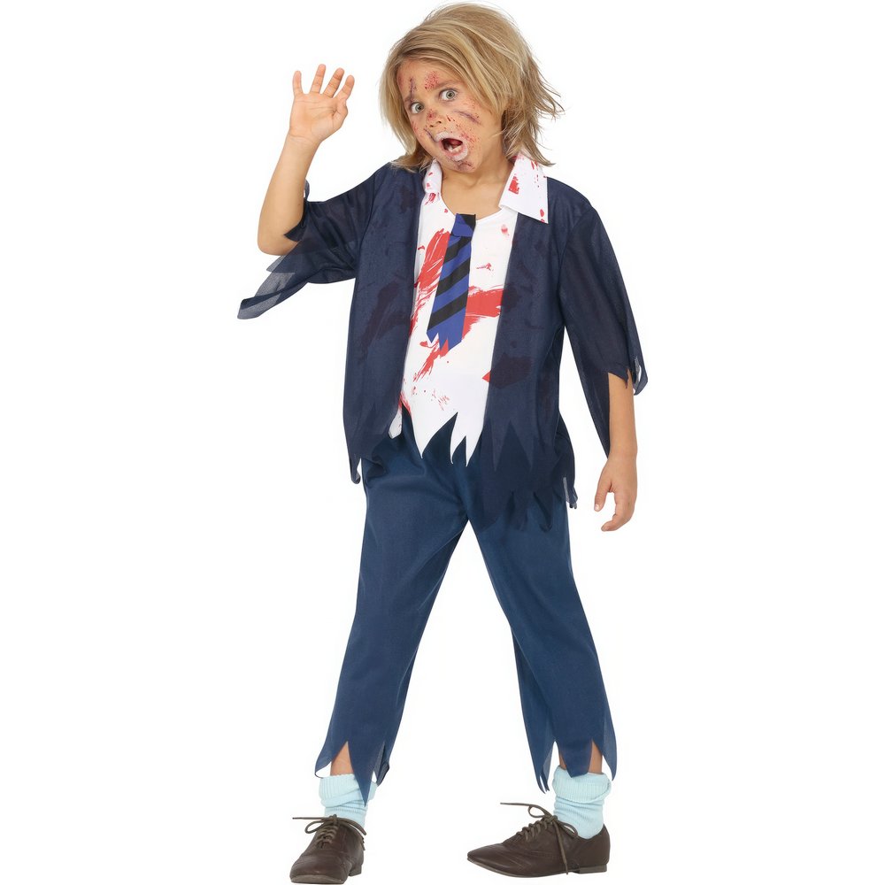 Zombi Középiskolás Fiú Jelmez Halloweenre, 10 - 12 Év