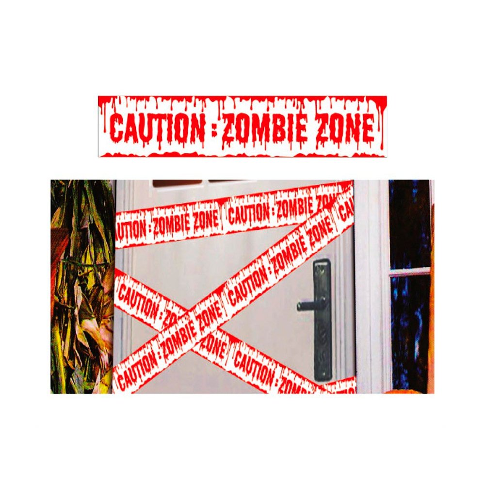 Zombi Zóna Figyelmeztető Szalag Halloweenre, 6 m