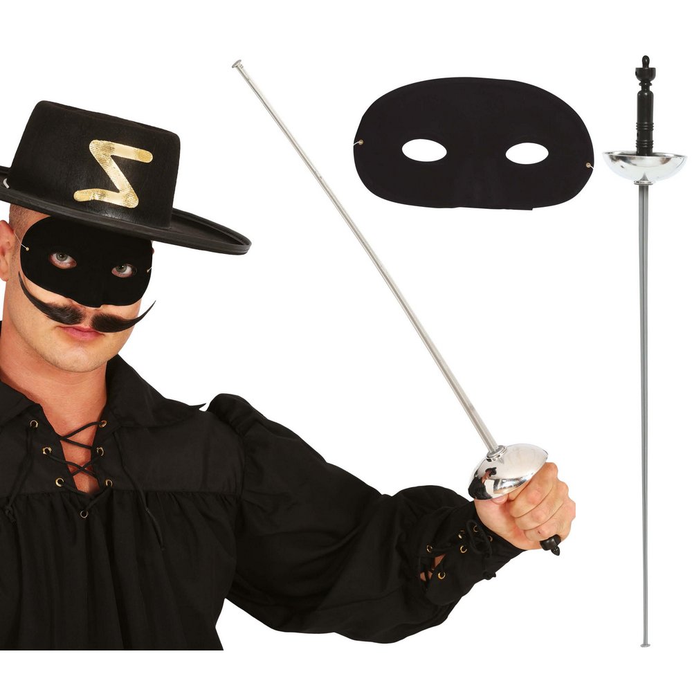 Zorro Maszk és Kard Szett Férfiaknak, 63 cm
