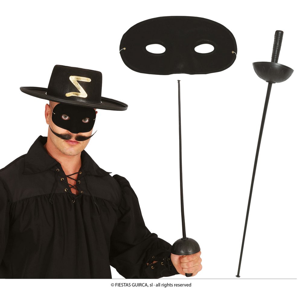 Zorro Maszk és Kard Szett Férfiaknak, 63 cm