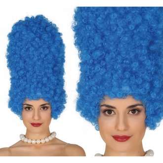 Marge Simpson Kék Göndör Női Paróka, 40 cm