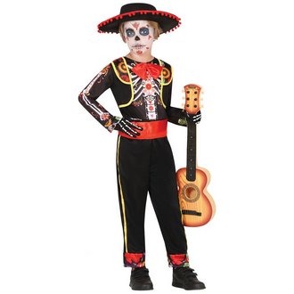 Mariachi Csontváz Fiú Jelmez Mexikói Halottak Napjára