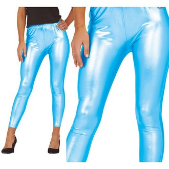 Metálkék Női Leggings a 80-as Évek Partijára