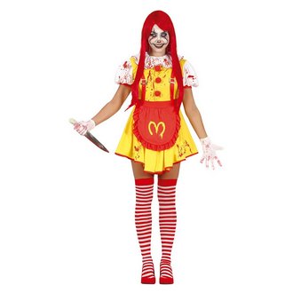 Miss McKiller Véres Bohóc Jelmez Lányoknak Halloweenre