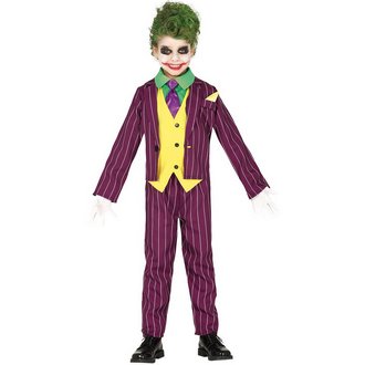 Csíkos Lila Joker Fiú Jelmez Halloweenre