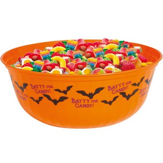 Narancssárga Denevéres Tál Halloweenre, 27 cm