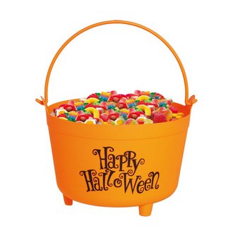 Narancssárga Édességgyűjtő Vödör Halloweenre, 30 cm