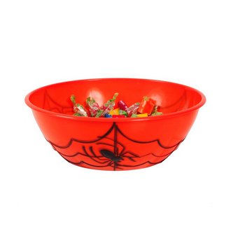 Narancssárga Pók mintás Halloween Tál, 27x9 cm