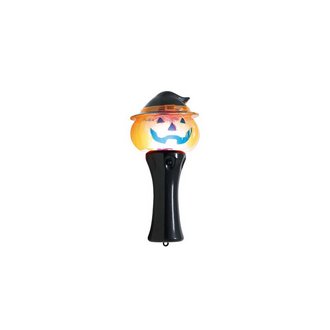 Narancssárga Világító Koponya Bot Halloweenre,  14 cm