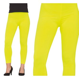 Neon Sárga Női Leggings a 80-as Évek Tematikus Partijára