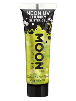 Neon Sárga UV-s Nagyszemű Csillám Zselé - 12 ml