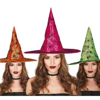Neon Színű Boszorkány Kalap Nőknek Halloweenre