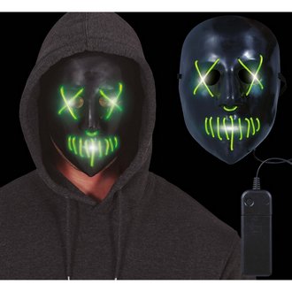 Neon Világító Fekete Purge Maszk Halloweenre