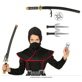 Ninja Fegyver Szett Fiúknak: Japán Szablya, Tőrök és Dobócsillagok