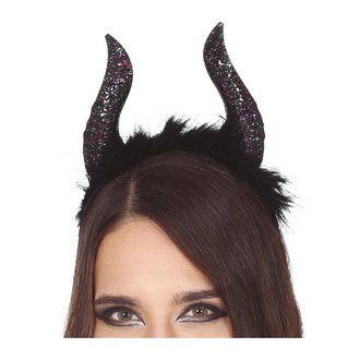 Női Csillámos Ördögszarv Fejpánt Halloweenre