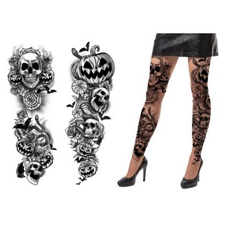 Női Halloween Tetoválás Mintás Harisnya