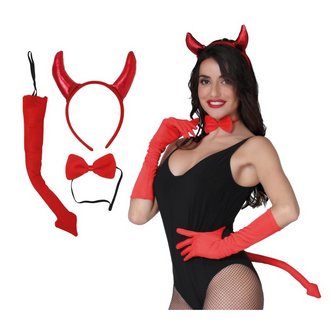Női Ördög Kiegészítő Szett Halloweenre