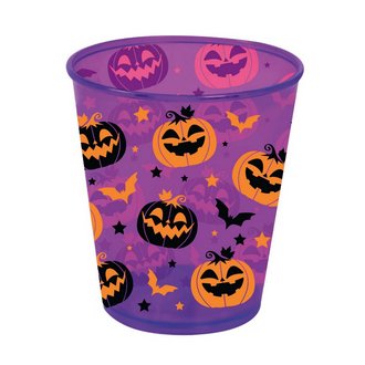 Orgonalila Halloween Tökfejes Műanyag Pohár,  9x10 cm
