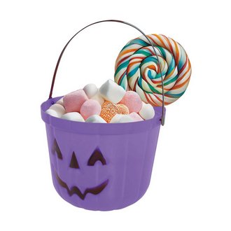 Orgonalila Tökfej Édességgyűjtő Vödör Halloweenre,  20 cm