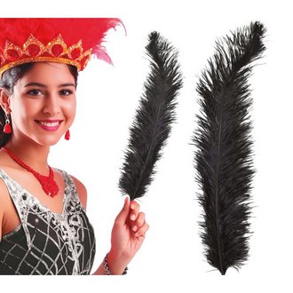 Óriás Fekete Strucctoll Szett, 12 db, 50 cm