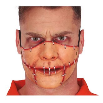 Összevarrt Száj Latex Félmaszk Felnőtteknek Halloweenre