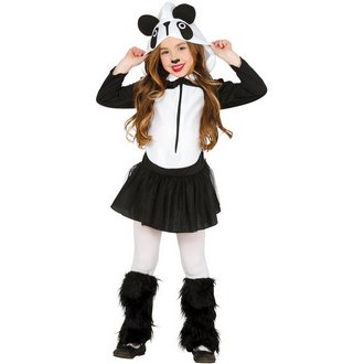 Panda Lány Jelmez Szett Kapucnival és Lábmelegítővel