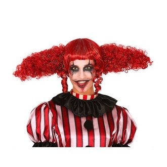 Piros Bohóc Paróka Két Konttyal Női Halloweenre