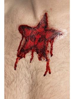 Piros Csillagalakú Kos Szimbólum Tetoválás