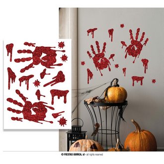 Piros Csillámos Cukorkoponya Falmatrica Halloweenre, 30x40 cm