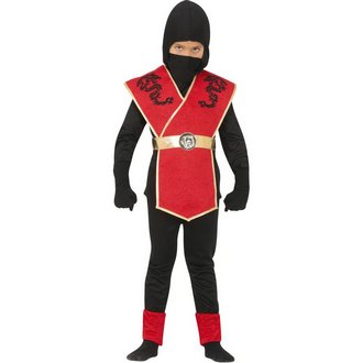 Piros-Fekete Ninja Gyerek Jelmez Szett