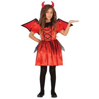 Piros-Fekete Ördög Jelmez Szárnyakkal és Fejpánttal Lányoknak Halloweenre