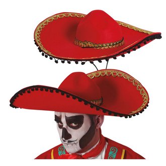 Piros Filc Sombrero Kalap Felnőtteknek
