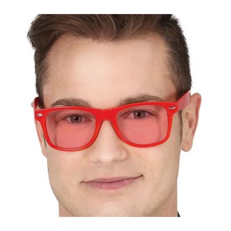 Piros Retro Partiszemüveg Átlátszó Lencsével Felnőtteknek