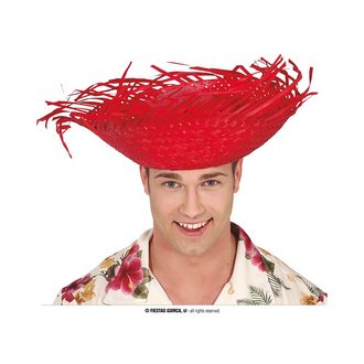 Piros Szalma Kalap Hawaii Partira