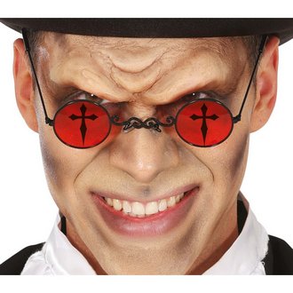 Piros Vérvörös Lencsés Vámpír Szemüveg Halloweenre