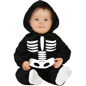 Puha Csontváz Jelmez Csecsemőknek Kapucnival Halloweenre