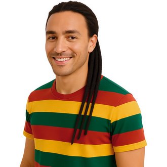 Rasta Fonat Kiegészítő Férfiaknak, 3 db, Fekete, 50 cm