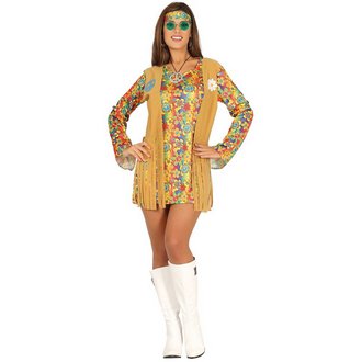 Rojtos Hippie Női Jelmez Szett a 60-as Évekből