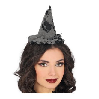 Rongyos Szürke Boszorkány Mini Kalap Fejpánt Nőknek Halloweenre