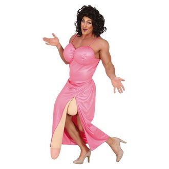 Rózsaszín Drag Queen Jelmez Óriás Pénisszel Férfiaknak Legénybúcsúra