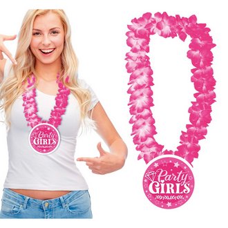 Rózsaszín Party Girls Hawaii Virágfüzér Nyaklánc Lánybúcsúra