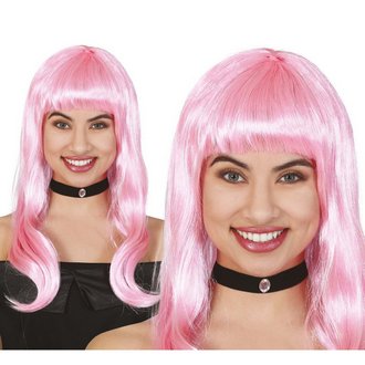 Rózsaszín Vörös Bob Paróka Női Ördög Jelmezhez Halloweenre