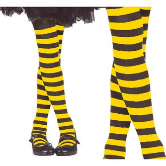 Sárga-Fekete Csíkos Harisnya Lányoknak Halloweenre
