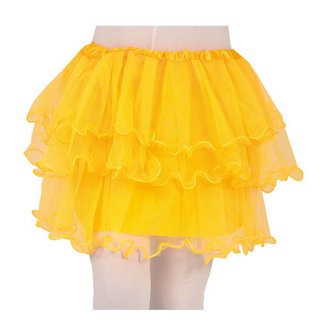 Sárga Fodros Tütü Szoknya Lányoknak, 30 cm