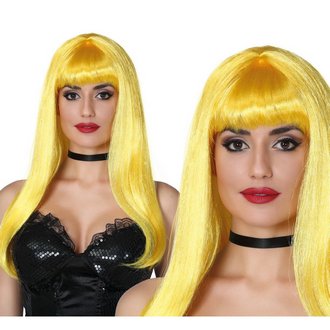 Sárga Vörös Bob Paróka Női Ördög Jelmezhez Halloweenre